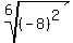 root%286%2C%28-8%29%5E2%29