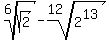 root%286%2Csqrt%282%29%29-root%2812%2C2%5E13%29