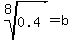 root%288%2C+0.4%29+=+b