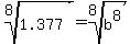 root%288%2C+1.377%29+=+root%288%2C+b%5E8%29