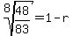 root%288%2C48%2F83%29+=+1-r