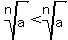 root%28n%2Ca%29+%3C+root%28n%2Ca%29