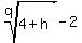 root%28q%2C+4%2Bh%29+-+2