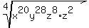 root+%284%2C+x%5E20y%5E28z%5E8+%2A+z%5E2%29