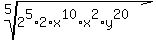 root+%285%2C+2%5E5+%2A+2+%2A+x%5E10+%2A+x%5E2+%2A+y%5E20%29