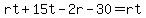 rt%2B15t-2r-30=rt