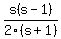 s%28s-1%29%2F2%28s%2B1%29