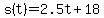 s%28t%29+=+2.5t+%2B+18