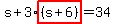 s%2B3%2Ahighlight%28%28s%2B6%29%29=34
