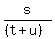 s%2F%28%28t+%2B+u%29%29