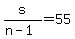 s%2F%28n-1%29=55