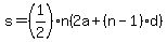 s=%281%2F2%29n%282a%2B%28n-1%29d%29