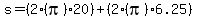 s=%282%28pi%2920%29%2B%282%28pi%296.25%29