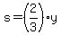 s=%282%2F3%29y