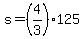 s=%284%2F3%29125