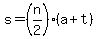 s=%28n%2F2%29%28a%2Bt%29
