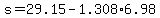 s=29.15-1.308%2A6.98
