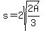 s=2sqrt%282A%2F3%29