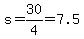 s=30%2F4=7.5