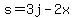 s=3j-2x