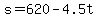 s=620+-+4.5t