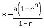 s=a%281-r%5En%29%2F%281-r%29