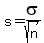 s=sigma%2Fsqrt%28n+%29