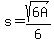 s=sqrt%286A%29%2F6