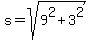 s=sqrt%289%5E2%2B3%5E2%29