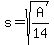 s=sqrt%28A%2F14%29