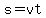 s=vt