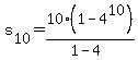 s%5B10%5D=10%281-4%5E10%29%2F%281-4%29