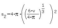s%5B2%5D+=+4+%2A+pi+%2A+%28%28%286%2Av%29%2F%284%2Api%29%29%5E%281%2F3%29%29%5E2