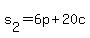 s%5B2%5D+=+6p+%2B+20c