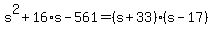 s%5E2%2B16%2As-561=%28s%2B33%29%28s-17%29