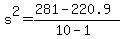 s%5E2=%28281-220.9%29%2F%2810-1%29