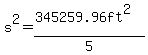s%5E2=%28345259.96ft%5E2%29%2F5