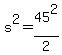s%5E2=45%5E2%2F2