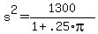 s%5E2+=+1300%2F%281%2B.25%2Api%29