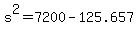 s%5E2+=+7200+-+125.657
