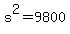 s%5E2+=+9800