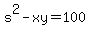 s%5E2-xy=100