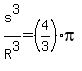 s%5E3%2FR%5E3=%284%2F3%29pi