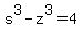 s%5E3+-+z%5E3+=+4