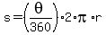 s+=+%28theta%2F360%29%2A2%2Api%2Ar