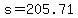 s+=+205.71