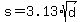 s+=+3.13%2Asqrt%28d%29