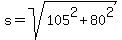 s+=+sqrt%28105%5E2+%2B+80%5E2%29