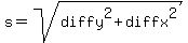 s+=+sqrt%28diffy%5E2+%2B+diffx%5E2%29