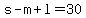 s+-+m+%2B+l+=+30